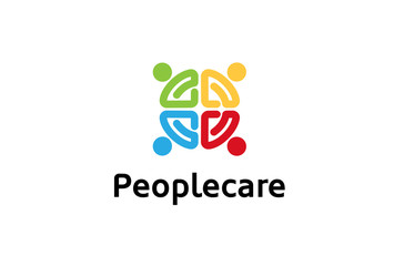Creative Colorful Crowd Logo Design Illustration