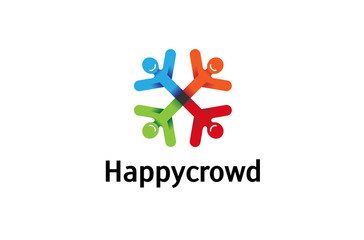 Colorful Abstract People Logo Design Illustration