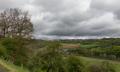 Naklejka premium German Countryside on a Cloudy Spring Day