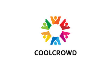 Creative Colorful People Logo Design Illustration