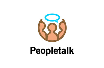 Creative Abstract People Talking Logo Design Illustration