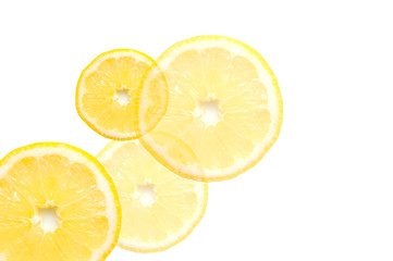 sliced lemon isolated on a white background