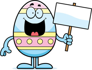 Cartoon Easter Egg Sign
