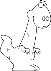 Smiling Cartoon Girl Dinosaur