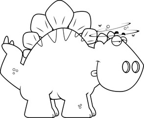 Drunk Cartoon Stegosaurus