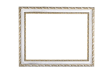 Fototapeta premium Vintage old wooden frame. Isolated on white background