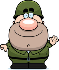Waving Cartoon Soldier