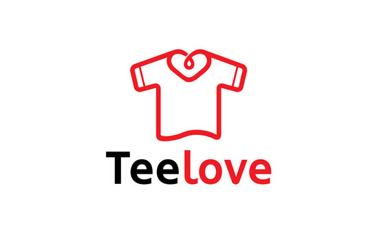 Creative Unique Heart Neck tshirt Design Logo Illustration