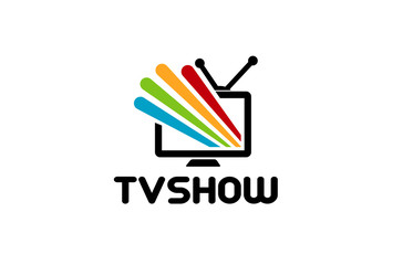 Colorful Screen Television Logo Design Illustration