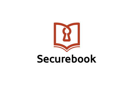 Secure Privacy Book Lock Logo Design Illustration