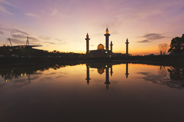 Fototapeta na wymiar Beautiful mosque captured in the morning during sunrise. 