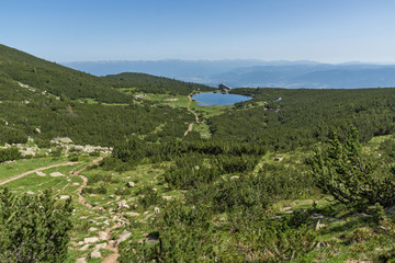 Amazing Panoramic view around Bezbog lake, Pirin Mountain, Bulgaria