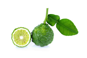 bergamot and slice isolate on white background