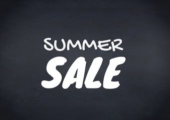 Obraz premium White summer sale text against navy chalkboard