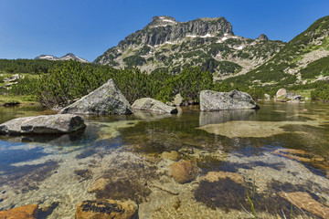 Fototapeta na wymiar Landscape of Dzhangal peak and Banski lakes, Pirin Mountain, Bulgaria