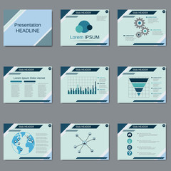 Professional business presentation, slide show vector design template