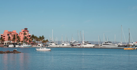 La paz Mexico boat scene in marina