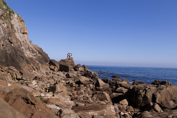 Sculpture "Peine del Viento" in San Sebastian, Spain