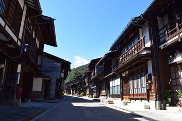 奈良井宿　古い街並み