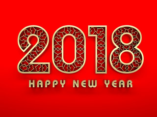      New Year 2018 - 3D Rendered Image 