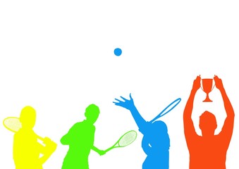 tennis silhouettes in intense colors