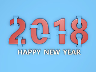      New Year 2018 - 3D Rendered Image 