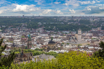 Obraz premium Aerial view of Lviv