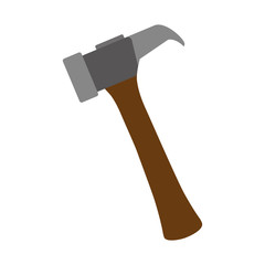 hammer icon, over white background. repair tool concept. vector illustration