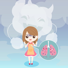 woman with lung concept