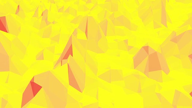 Yellow low poly background oscillating. Abstract low poly surface as space environment in stylish low poly design. Polygonal mosaic background with vertex, spikes. Modern 3D design.