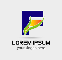 Letter f logo icon design template elements
