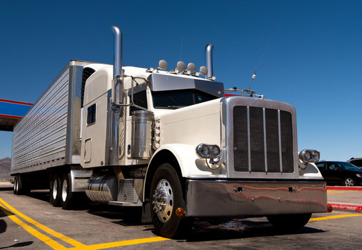 Classic big rig oh the truck stop