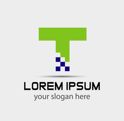 Vector illustration of abstract icons based on the letter T logo
