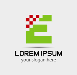 Letter e logo icon design template elements

