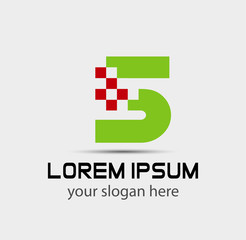 Fototapeta premium Vector sign number 5 logo 