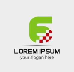 Fototapeta premium Vector sign number 6 logo 