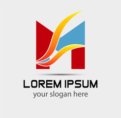 Letter M logo. Business logo vector illustration
