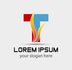 Letter T logo. Business logo vector illustration
