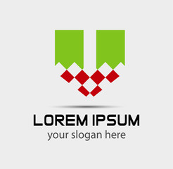 Letter v logo icon design template elements

