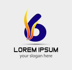 Obraz premium Number six 6 logo icon 