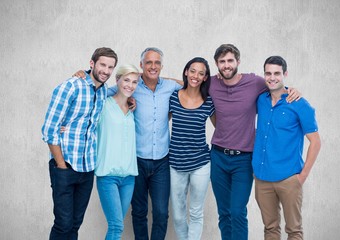 Fototapeta premium United family in front of grey background