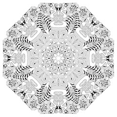 Hand drawn zentangle mandala for coloring page.