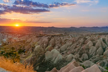 Foto op Plexiglas Sunset over Red valley in Cappadocia. Turkey © Elena Odareeva