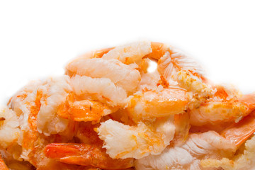 Frozen shrimp seafood closeup image