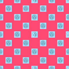 Electric outlet energy socket electrical plug european appliance interior vector seamless pattern.