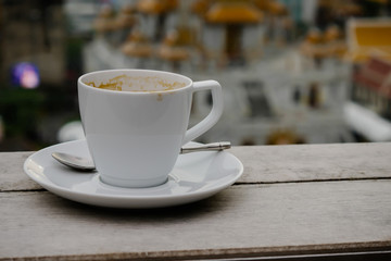 Coffee cup on blurred background