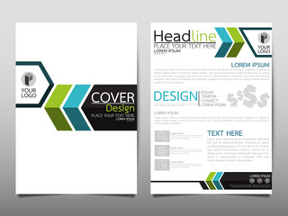 Blue and green flyer cover business brochure vector design, Leaflet advertising abstract background, Modern poster magazine layout template, Annual report for presentation.
