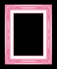 red picture frame isolated on black background.