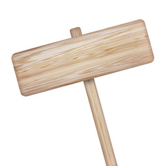 Wooden sign isolated on white background