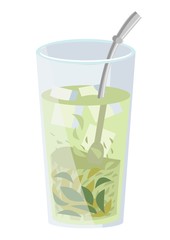 terere yerba mate ice beverage sudamerican tea glass
